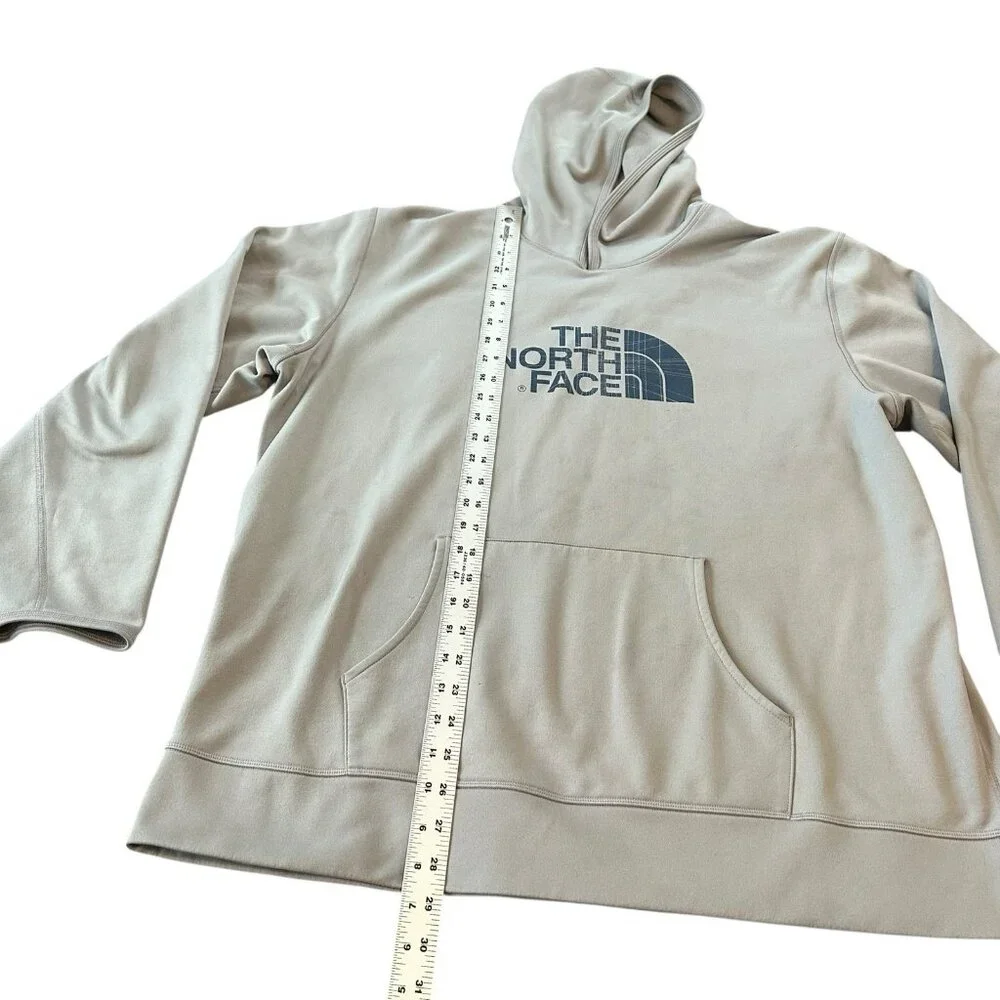 The North Face Men Sweater XXL‎ Gray Hoodie Pullover Sweatshirt Logo Pocket READ